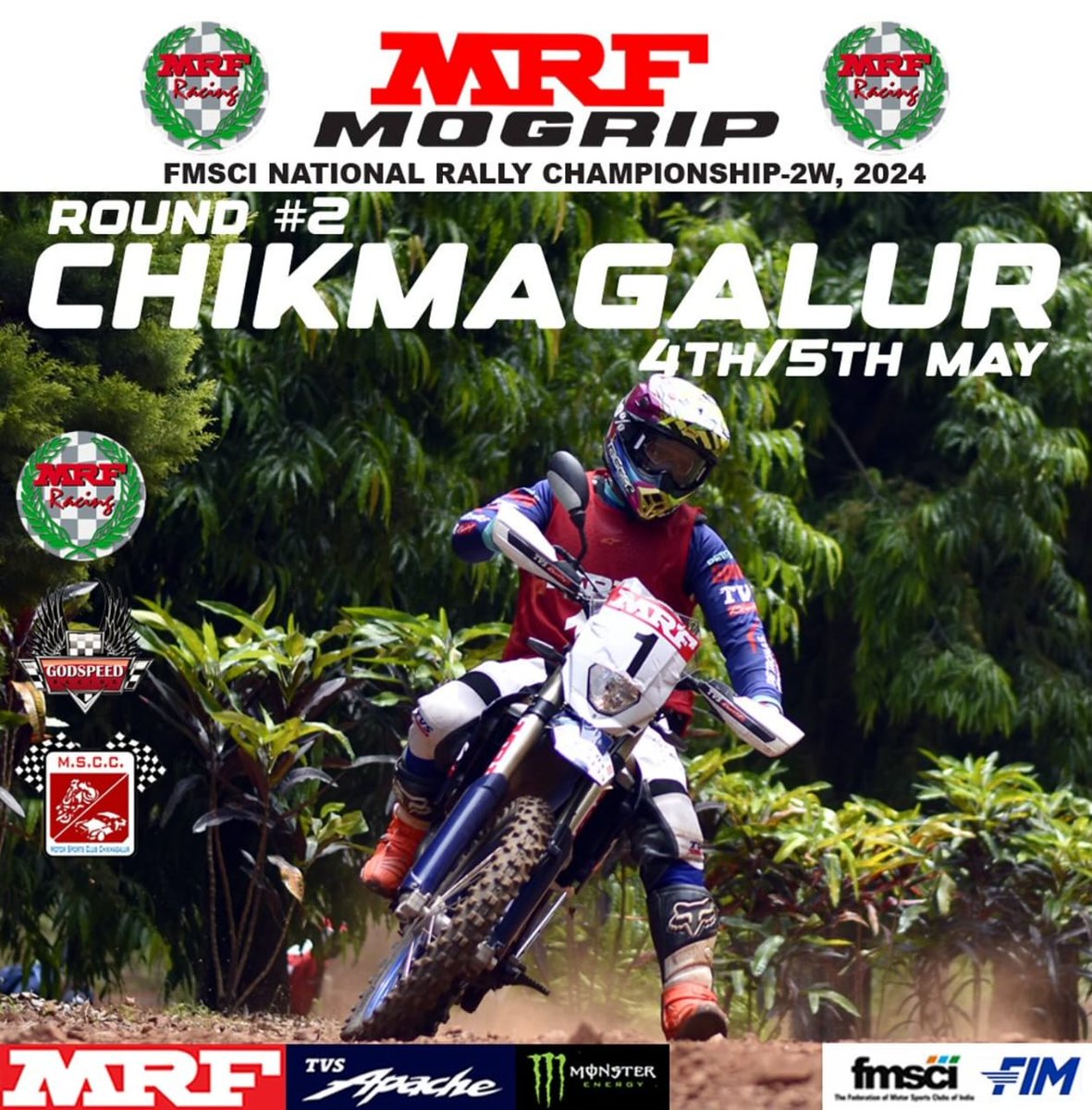 *MRF Mogrip FMSCI Indian National Rally Championship 2024* Round 2 - Rally of Chikmagalur Stage Starts at 0723hrs on 05th May'24. Live Results : Link👇 mrfinrc2w.zeitlive.com