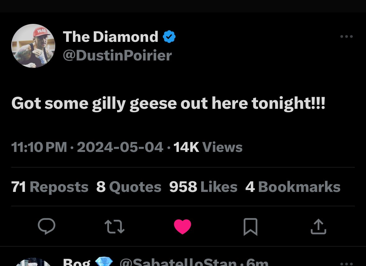RIGHT AFTER DUSTIN TWEETED THIS 😭😭😭😭 @DustinPoirier