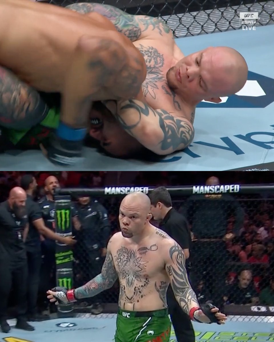 ANTHONY SMITH WITH THE GUILLOTINE FOR THE UPSET 😳 #UFC301