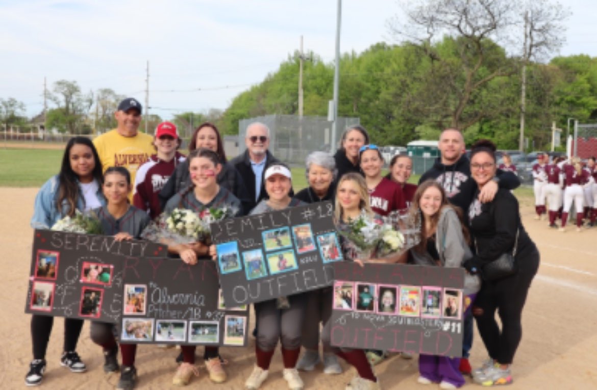 Congratulations to seniors Brianna, Emily, Ryann &amp; Serenity as we celebrated you on senior night with a quality 12-4 win vs. TR South. Each senior had at least one hit &amp; accounted for 6 of the team’s 12 hits. Senior Ryann Healey pitched 7 innings giving up 3 earned runs &amp; 11 K’s