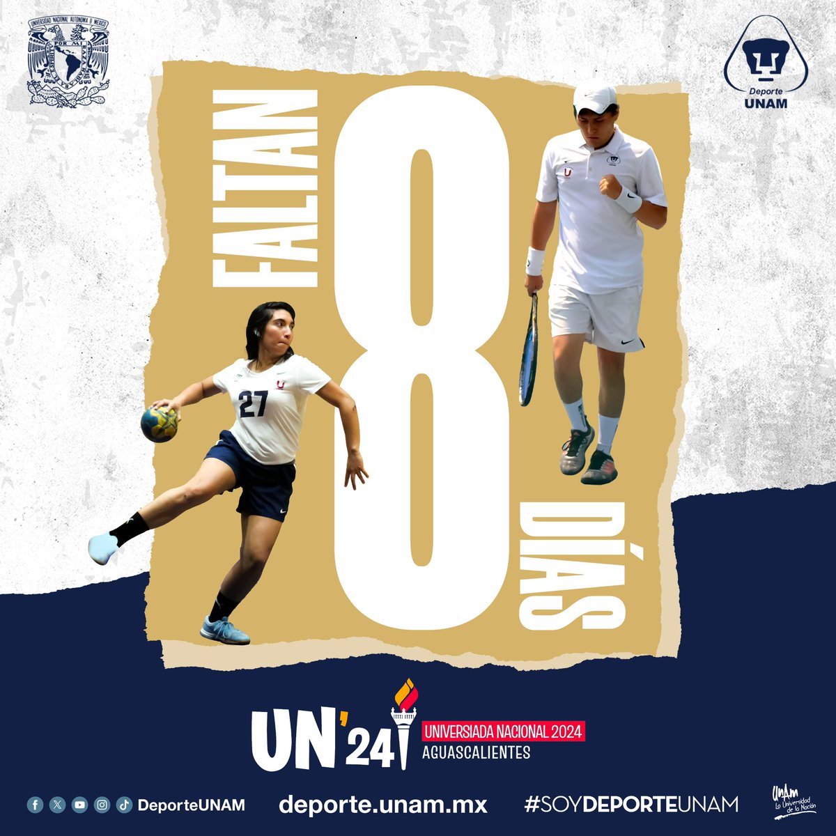 DeporteUNAM's tweet image. 🐾✨Faltan 8 días para que nuestro contingente #Puma inicie su participación en la #UniversiadaNacional 2024  👏🏼🔝 

#SoyDeporteUNAM