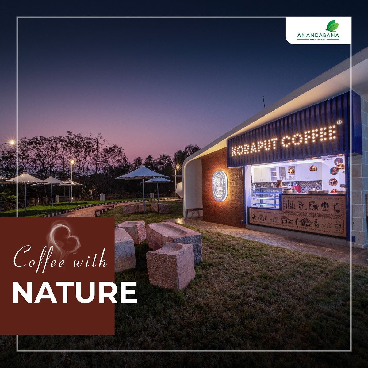 Grab a cup of coffee and let nature be your companion at Anandabana.☕🌿

 #CoffeeAndNature