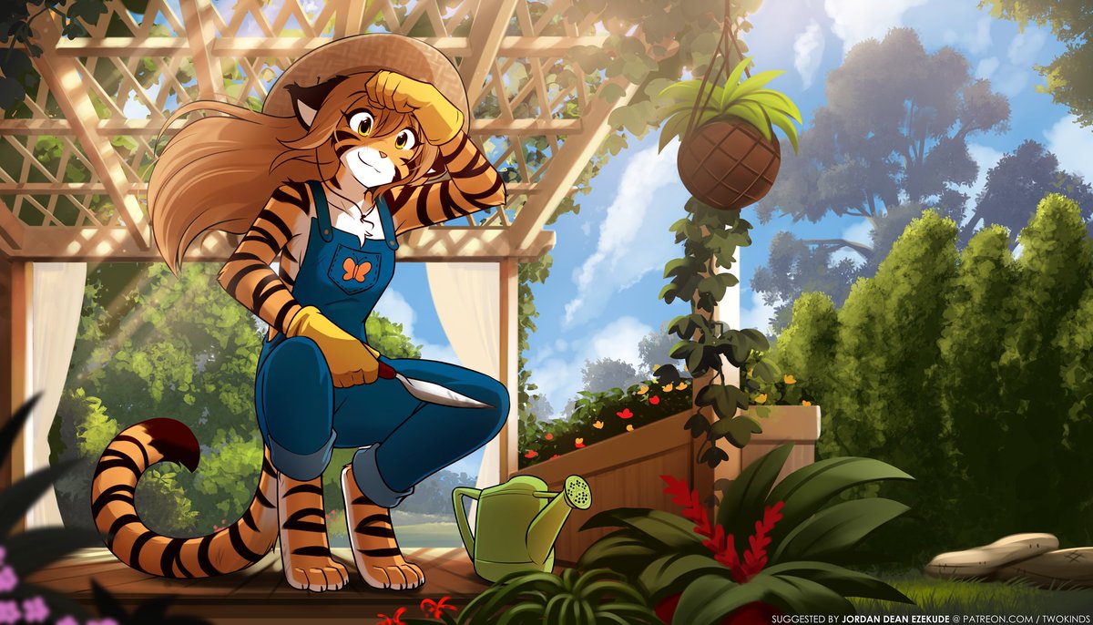 TwoKinds's tweet photo. Flora growing flowers in a patio garden, suggested by Jordan Dean Ezekude! https://t.co/vaXdRGhAsT