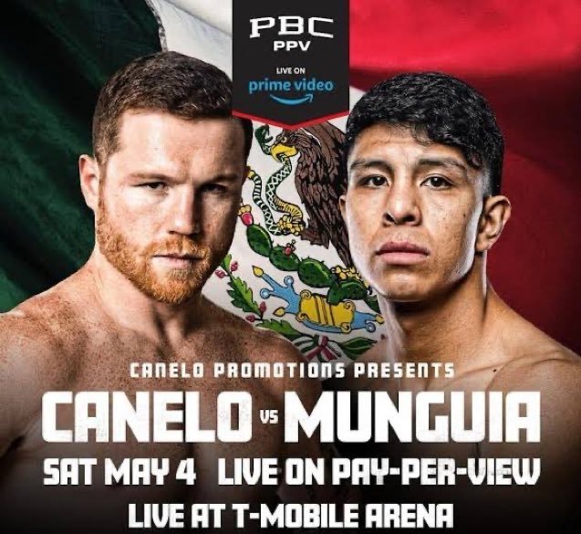 Coming 🆙 

#PremierBoxingChampions 🥊
#ESPNKnockOut 🥊
#MegaBox 🥊
#BoxAzteca7 🥊
#CaneloMungia 🥊
#BarriosMaidana 🥊

Saúl ‘Canelo’ Álvarez 🇲🇽🥊 🆚 Jaime Munguia 🇲🇽🥊

@Canelo 🇲🇽🥊 🆚 @jaimemunguia15 🇲🇽🥊

🏆: Undisputed Middleweight Champions 

🏟️: @TMobileArena, Las Vegas,