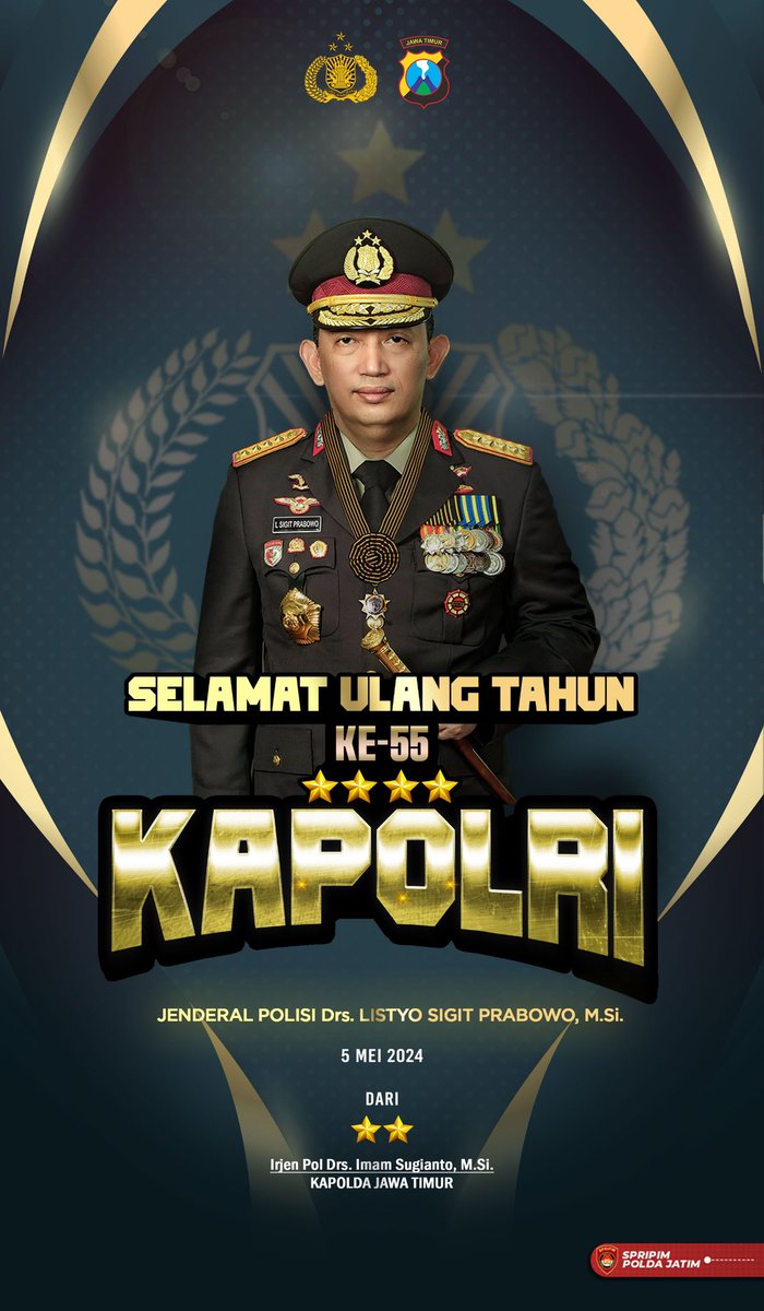 Selamat Ulang Tahun Bapak Kapolri Ke 55 Jenderal Polisi Drs. Listyo Sigit Prabowo M.Si 🤩🙏🏻