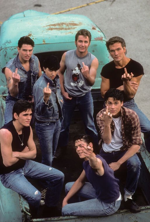 Teenagers these days will never know how awesome this cast was from the movie The Outsiders