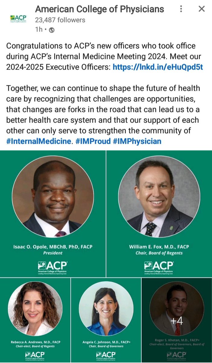 Congratulations on the first Kenyan person ever to be elected as the President of the <a href="/ACPIMPhysicians/">ACP</a>!