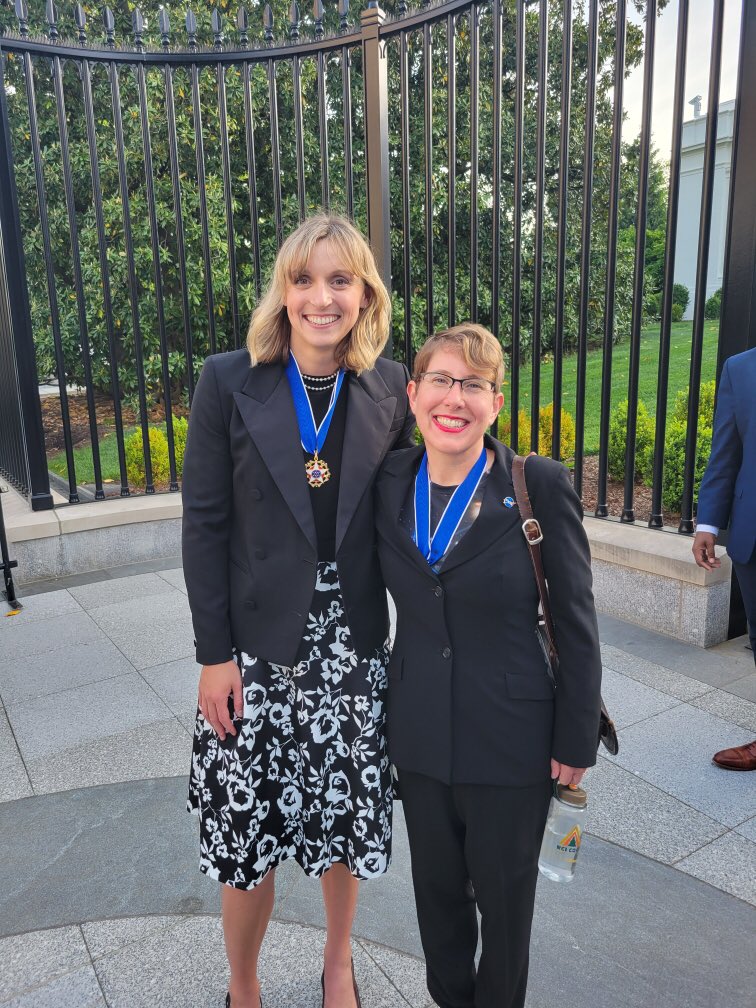 So honored to meet @katieledecky and the other Medal of Freedom recipients. We’ll be cheering you on for Paris, Katie!