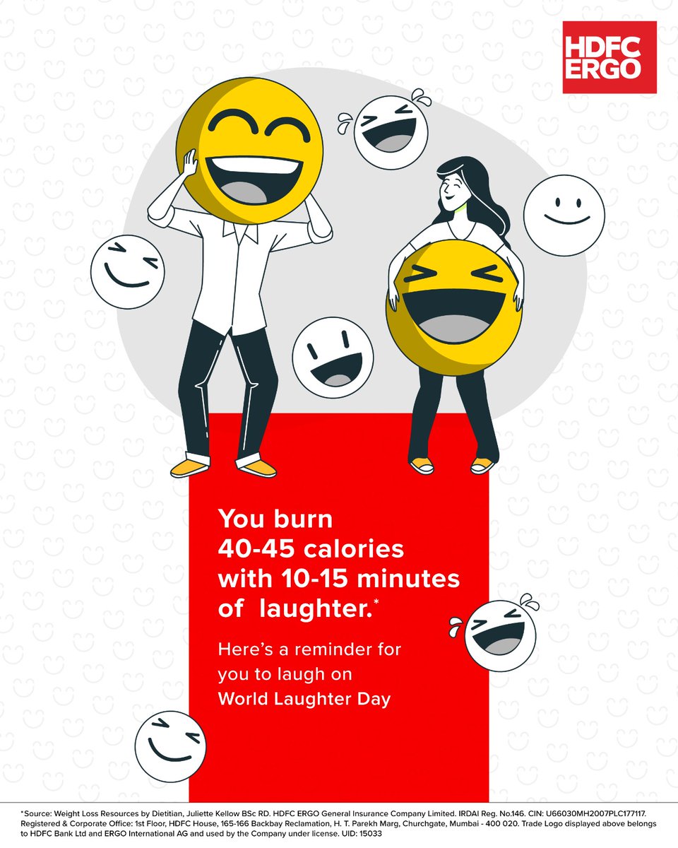It's time to laugh more and burn more! This World Laughter Day, indulge in your favourite comedy show, share a joke with friends, or simply let out a hearty laugh. Stay healthy, Stay happy. 🙌 #WorldLaughterDay