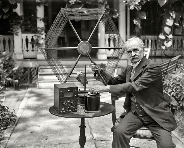 Dr. James Harris Rogers (1856-1929) inventor of the 'loop aerial' and holder of numerous patents in telegraphy, telephony and radio. During WWI Rogers proved that water as well as earth and air is a medium for the transmission of electro-magnetic waves. Through the 'well' located…