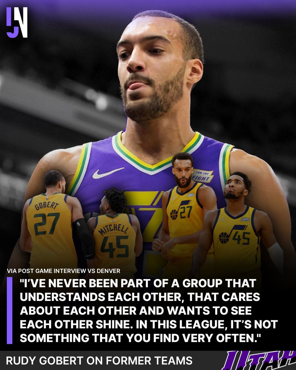 Rudy Gobert on his previous teams:

“I’ve never been part of a group that understands each other, that cares about each other and wants to see each other shine. In this league, it’s not something that you find very often.”

The Utah Jazz failed you Rudy.

I'll never forgive Don.