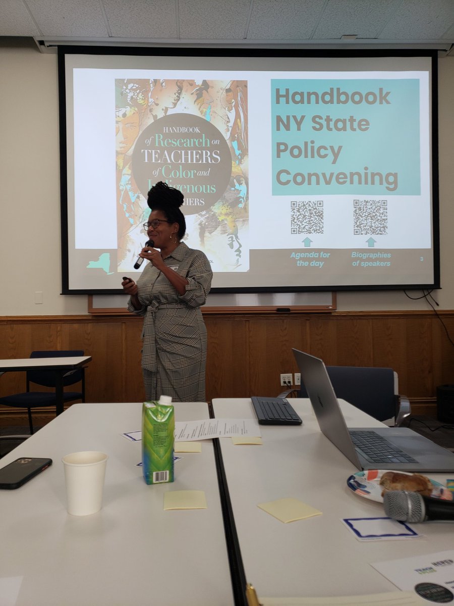 I gave welcome and remarks at the #TOCITHandbookNYState hosted @TeachersCollege. @TravisJBristol @ConraGist congratulations on keeping the conversation going to center Teachers of Color and Indigenous Teachers in this NY area convening. @TC_MST