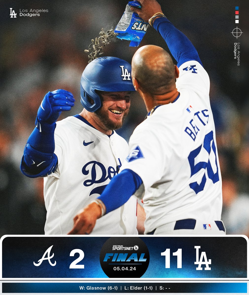 That’s a wrap! The #Dodgers rout the Braves in Game 2, 11-2.