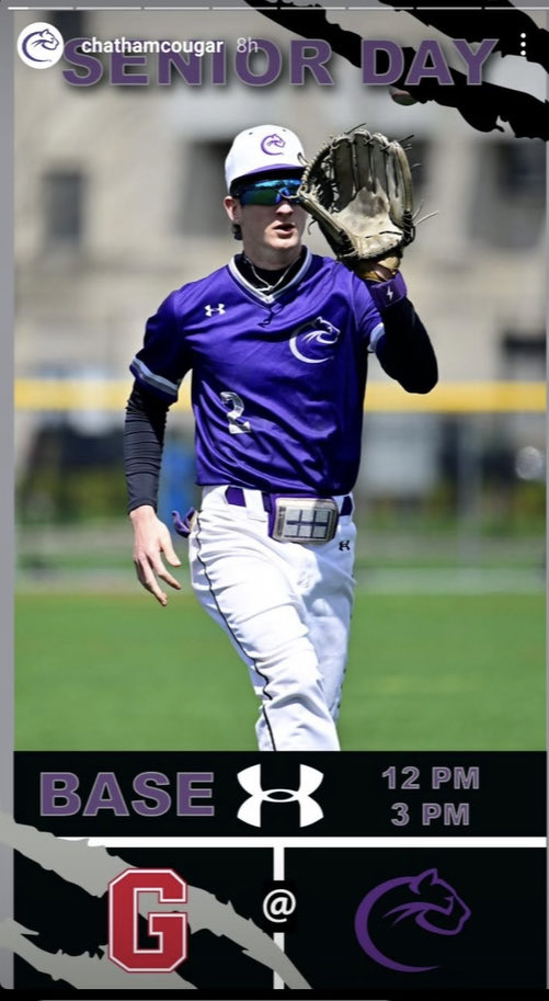 Congratulations <a href="/FrankieDeLuca5/">Frankie D</a> on a tremendous career ⁦<a href="/ChathamCougar/">Chatham Athletics</a>⁩ ⚾️ 
The Senior CF had a great 2024 campaign 
Finishing w/ a .333 BA (36-108) w/ a .402 On Base % 
5 Doubles,14 RBIs &amp; 24 Runs Scored. Frankie finished his career w/ 105 hits &amp; 108 Games Started!