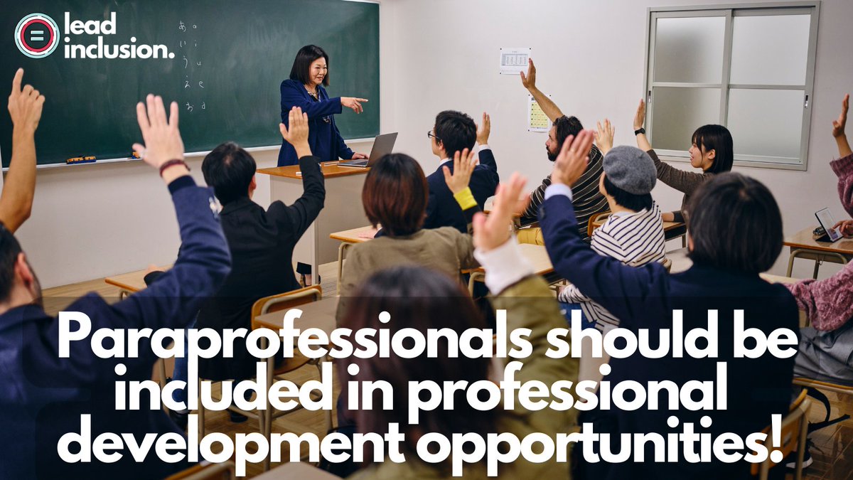 💼 We rest a lot of responsibility on the shoulders of #paraprofessionals but rarely include them in professional development opportunities. This is worth the effort to change. #LeadInclusion #EdLeaders #Teachers #UDL #TeacherTwitter
