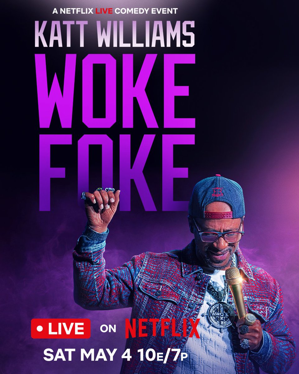 Comedian @KattWilliams lets loose in real time as he hits the stage on May 4 for Netflix’s second livestreamed stand-up event. Stand-up comedy special Live Event #KattWilliams: #WokeFoke (2024), now streaming on @NetflixIndia.