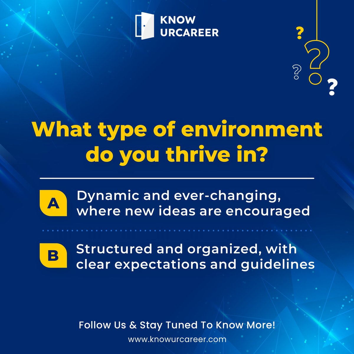 👉🏻 Tell us your response in the comments.

❇️Follow us and stay tuned for the next updates!

#DynamicInnovator #StructuredStrategist #AdaptiveThinker #OrganizedExecutor #InnovationCulture #KnowUrCareer