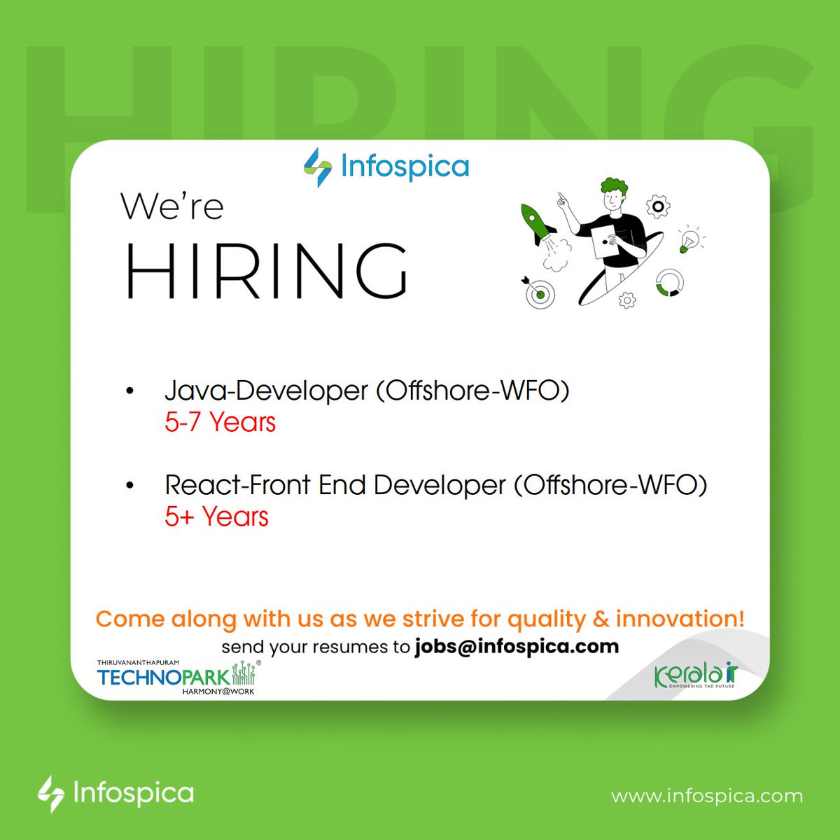 #We are looking for skillful professionals to join our team!! @infospica

#HiringNow #JobOpportunity #CareerGrowth #JoinUs #DreamJob #JobOpening #NowHiring #JobAlert #ApplyNow #JoinTheTeam #OpportunityKnocks

More at infospica.com/careers

Send resume to: saji.j@infospica.com