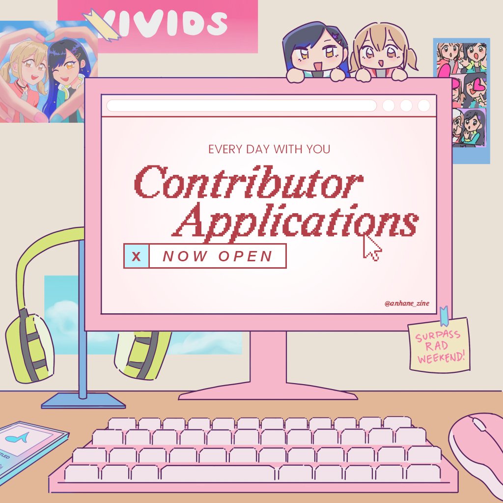🎧🐹 Contributor Apps are Open! 🐹🎧 Artist, Writer, and Merch Artist applications for Everyday With You: An Anhane Zine are now open until June 2nd! 🔗 below