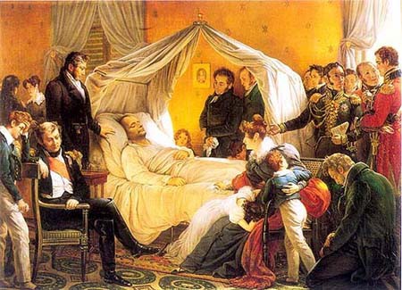 #cejourlà, Napoléon Bonaparte décède à 5h49 le soir du 5 mai 1821 à Longwood sur l’île de Sainte-Hélène. Dans quelles circonstances meurt-il ? Par qui est-il entouré au moment de son décès ? 👉napoleon.org/histoire-des-2…