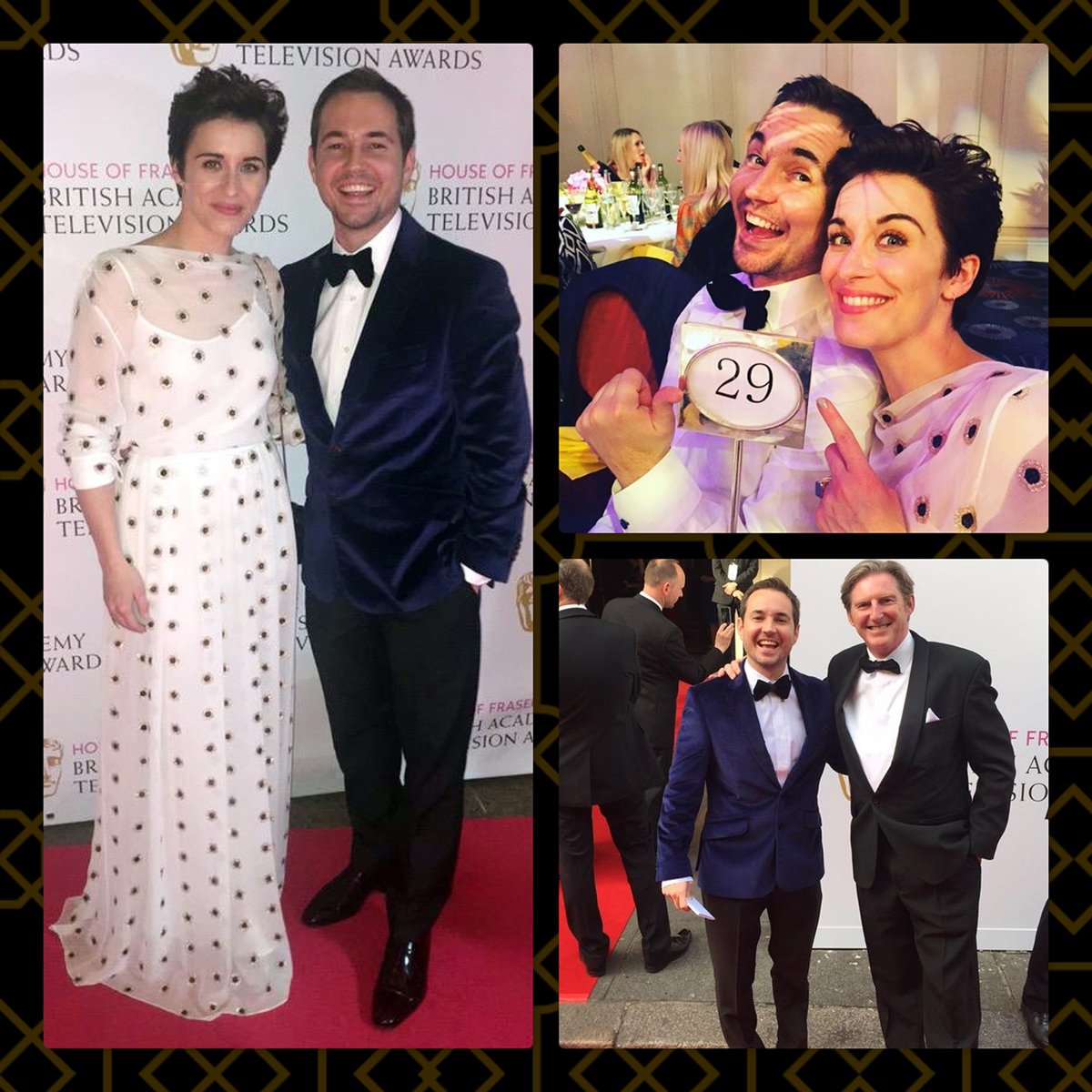 PIC OF THE DAY Some great shots of the LOD Team looking very dapper & elegant at the BAFTA TV Awards.  How very cool that they even got given table 29 😁❤️ ~ May 2015 #MartinCompston @martin_compston #LineOfDuty #VickyMcClure #AdrianDunbar
