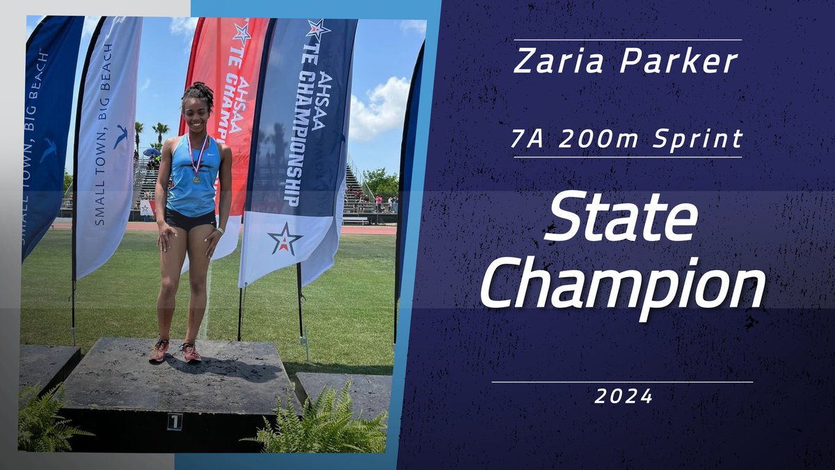 Congratulations Zaria Parker, 7A State Champion 200m sprint