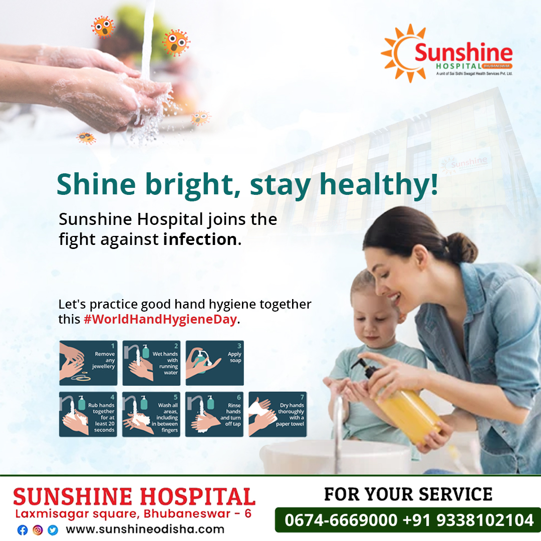 Prevention is our sunshine!  Let's practice good hand hygiene & wash away germs together this #WorldHandHygieneDay.

#sunshinehospital #HandHygiene #CleanHandsSaveLives #InfectionPrevention #SafeHands #WashYourHands #HygieneMatters #HandWashing #PreventInfections