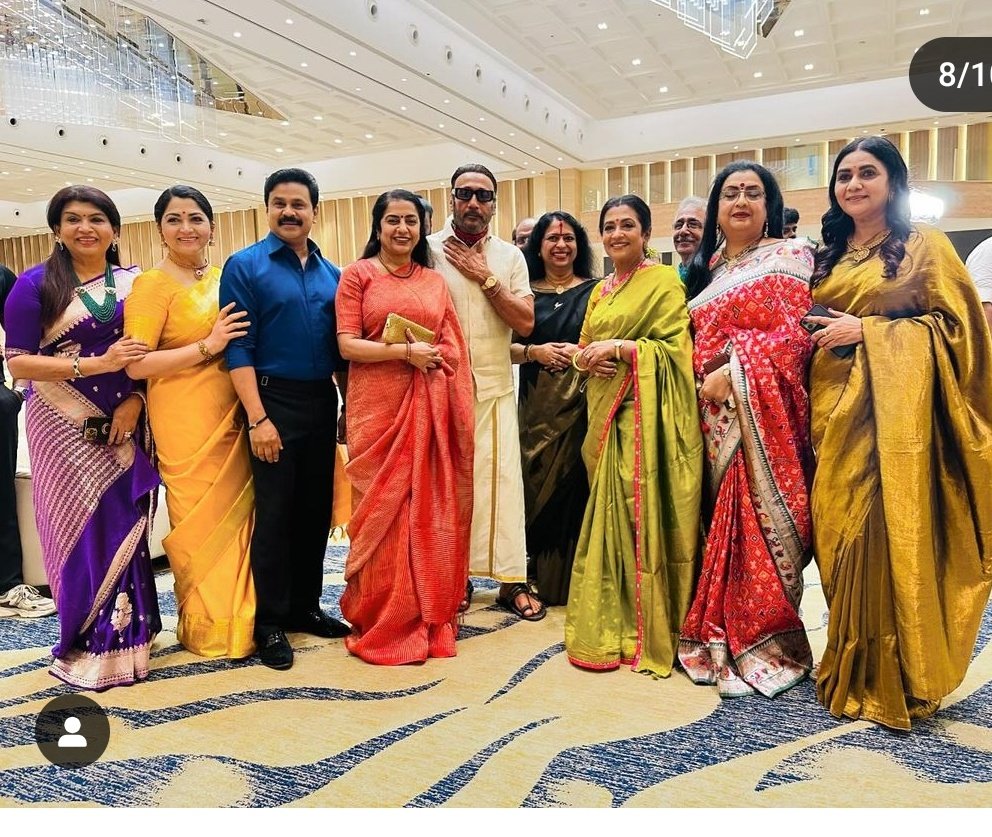 National Commission for Women member Khushbu. Standing next to Dileep, man accused in sexual assault case. And there are Suhasini and Jackie Shroff too, among others. I know everything goes these days, but at least care for optics, if not for women. Deeply triggering.