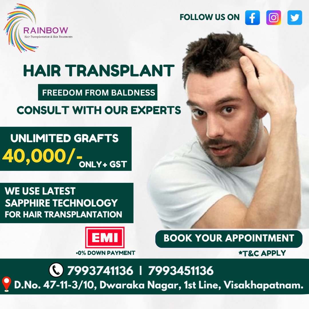 Our innovative approach not only restores your hair but also offers vibrant, colourful options to express your unique style. 

Visit or call on 7993451136/7993741136

#hairtransplant #hair #haircare #hairtreatment #hairrestoration #hairclinic #hairreplacement #hairregrowth #hair