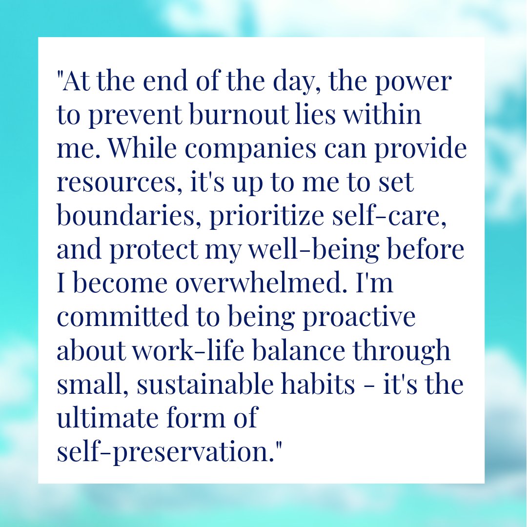 Self-care and boundaries aren't luxuries - they're how I stay committed to sustainable productivity. Listen to your needs. 💆

#preventburnout #workforcewellness #healthylifestyle #worklifeculture #worklifeharmony