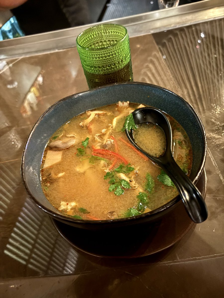 Chicken tom yum soup at Lemongrass inside the Aria resort in #Vegas.🙏😋