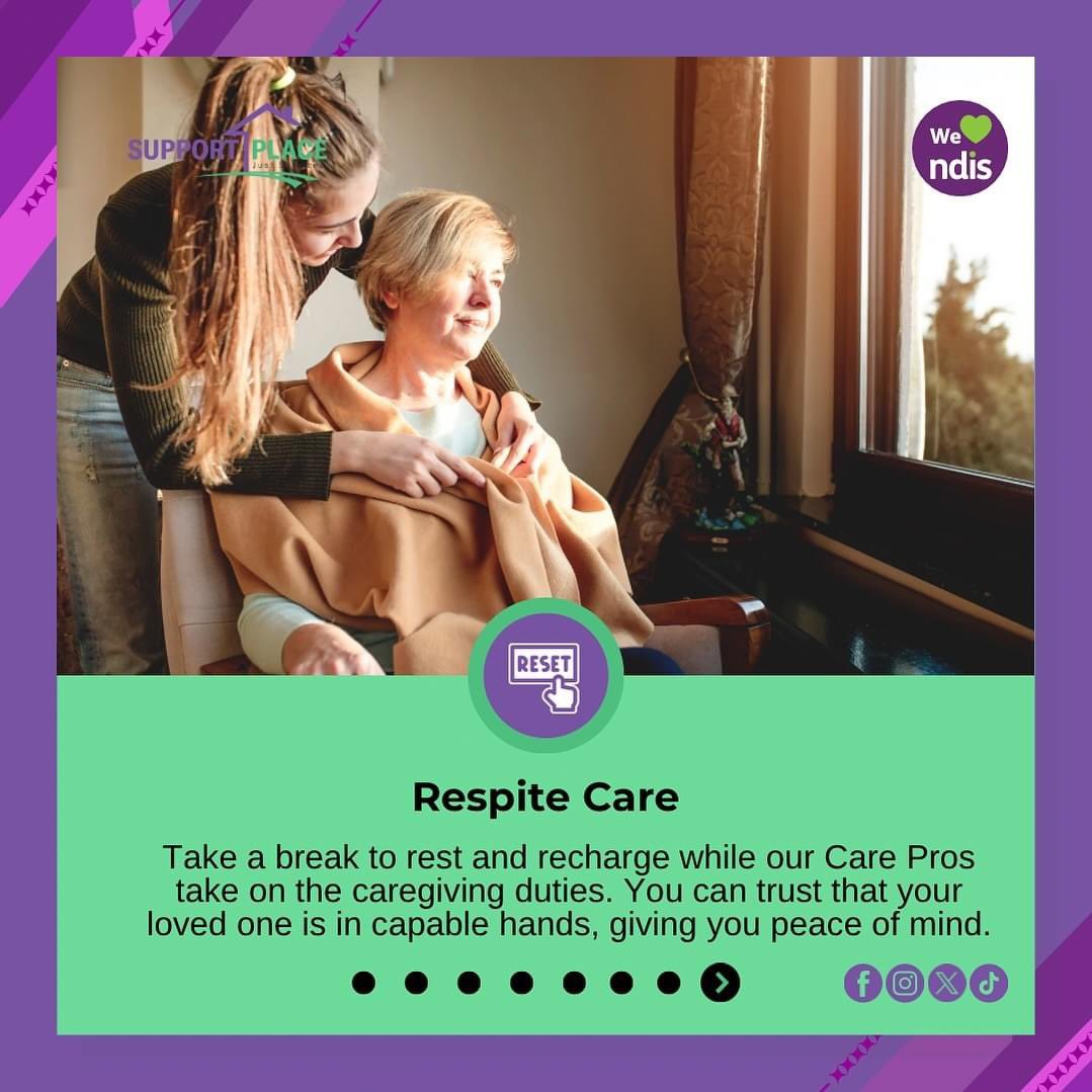 Take a well-deserved break without worrying about your loved one’s care. Our respite care services offer peace of mind and quality support for both you and your family. #supportplaceau #disabilityservices #ndisprovider #melbourne #supportworker #disabilitysupport #australia
