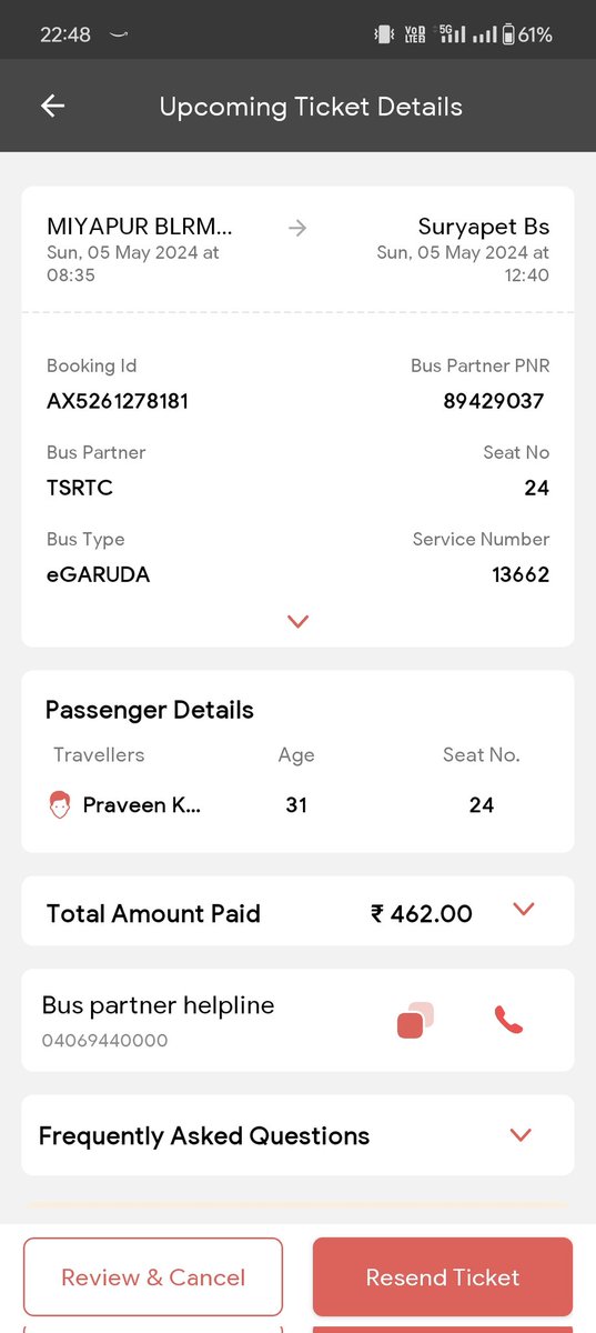 Hi, I have booked the bus attached below details, I have been waiting more than one and a half hour, nobody caring about this. after lot of calls simply saying 45 min delay. I didn't get any delay info, is it good service from TSRTC. I didn't expect this from you @tsrtcmdoffice