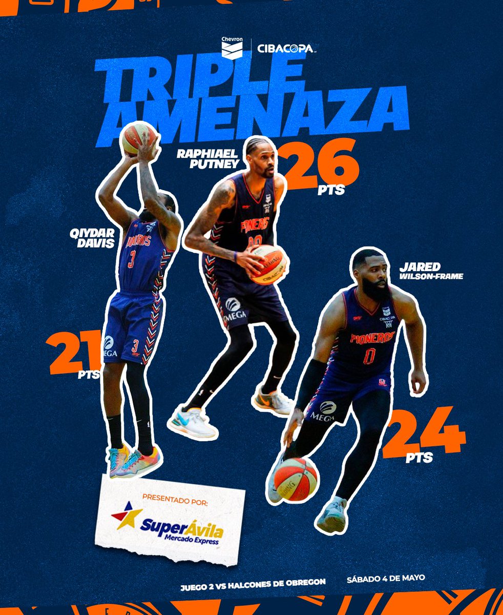 La tripleta que comando los puntos hoy sumando 7️⃣1️⃣ pts en conjunto para traernos el segundo de la serie a casa 🔥 

Presentado por: 
@_superavila 

#masqueunjuegodebasket
