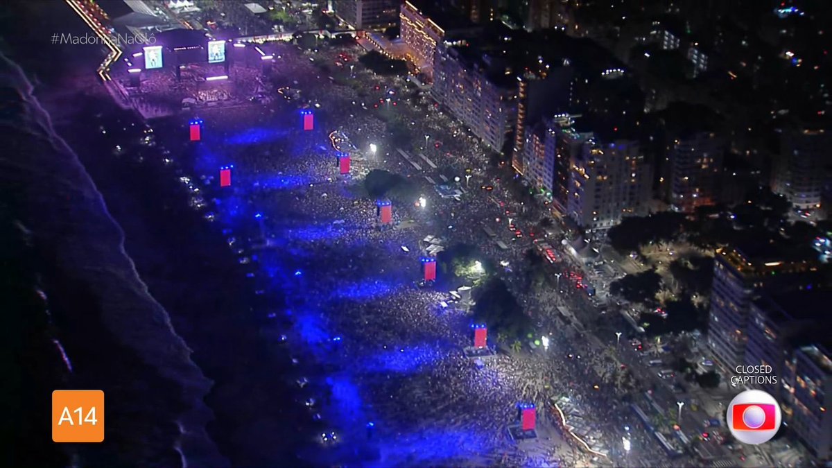 A MAIORAL! Madonna reuniu 1,6 milhão de pessoas em Copacabana, o maior número da sua carreira, afirma Riotur.