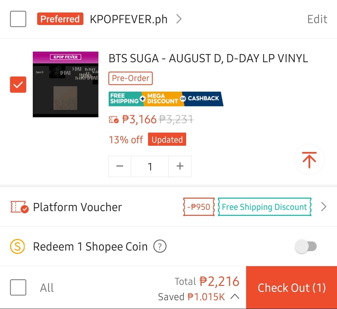 Letting you in a 5.5 secret 🤭 s.lazada.com.ph/s.kcq0X ph.shp.ee/TCnn1SW Go checkout D-DAY vinyl / LP now! Counted on Hanteo Global Chart 👍 #AgustD #슈가 #SUGA #DDAY