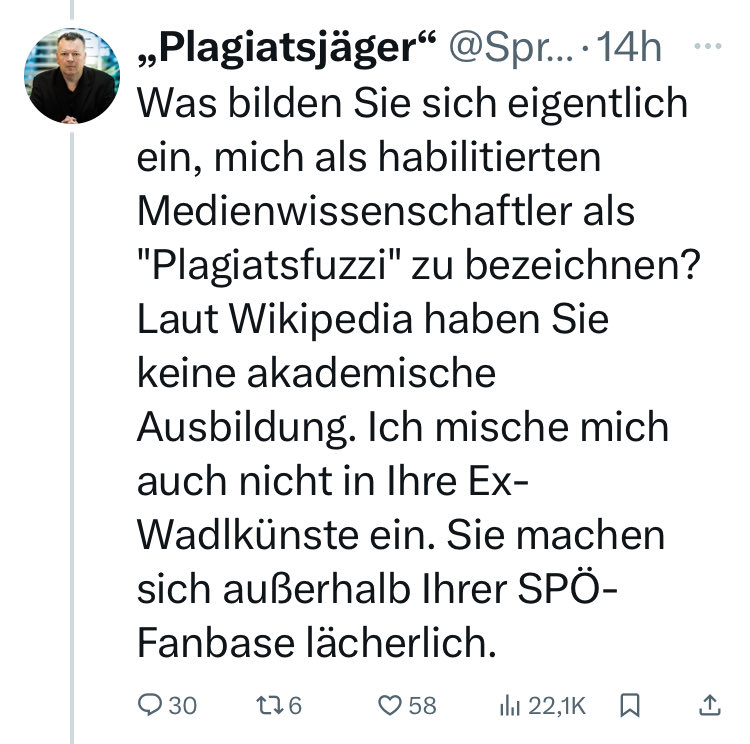 Wenn du auch den mysogenen #Plagiatsfuzzi zeigen willst, dass die @SPOE_at viel mehr als eine Fanbase ist, dann stärkt die SPÖ in diesem Super Wahljahr 2024!
9.Juni EU-Wahl
Im Herbst  NR-Wahl und die Landtsgswahlen in Vorarlberg und Steiermark! 
#EUWahl2024
#BKBABLER24 ✊️🌹