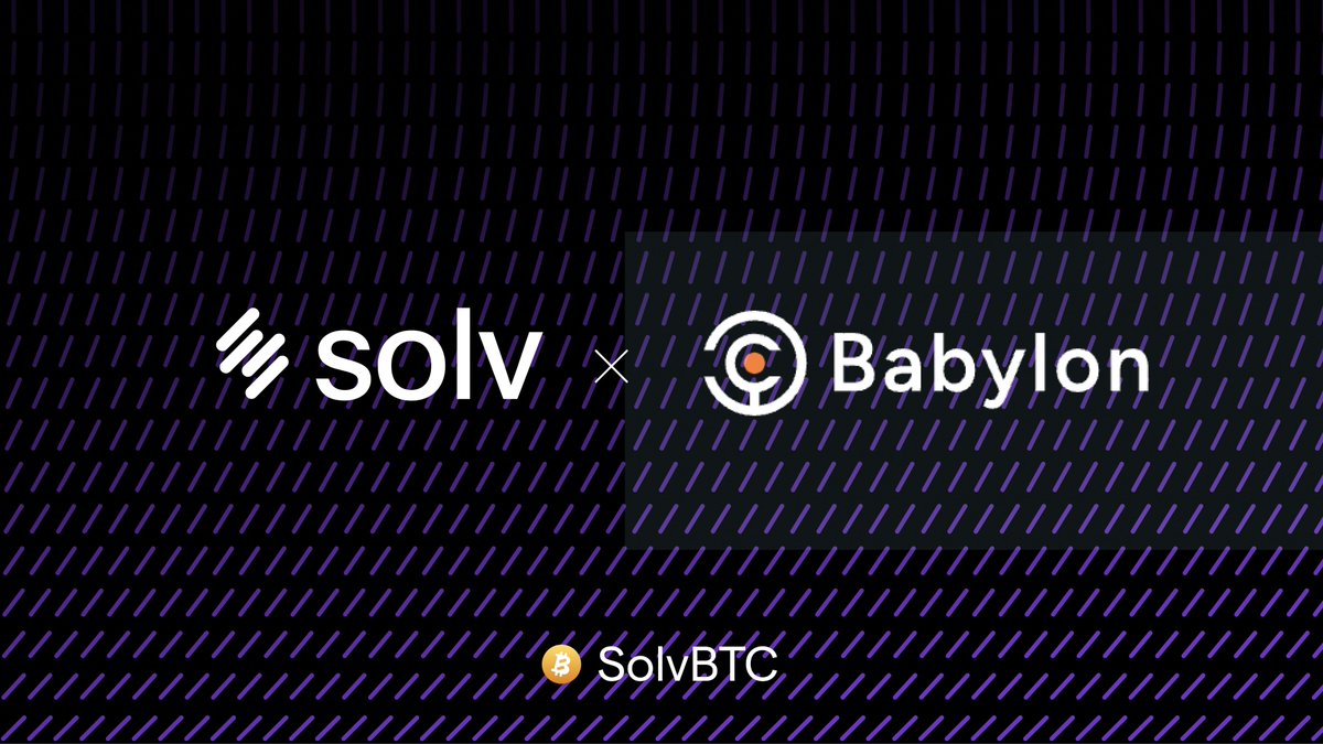 Solv Protocol x @babylon_chain We’re thrilled to announce our partnership with Babylon, bringing native BTC restaking yields to SolvBTC. This integration will enable SolvBTC to be used to help secure PoS chains, roll-ups, and AVS, unlocking use cases for the large idle…