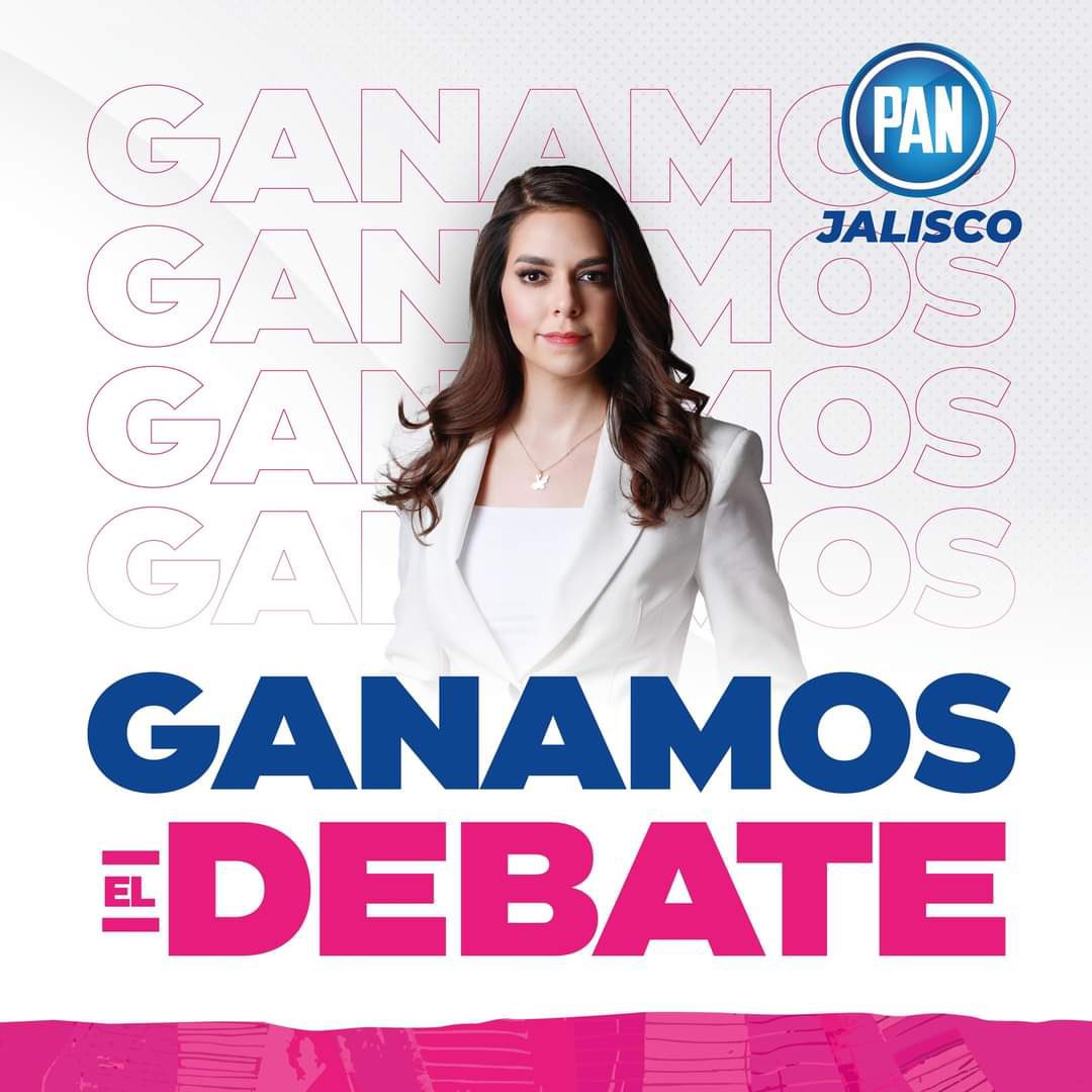 ¡Felicidades @LauHaro por ganar por tercera ocasión el debate y demostrar que eres la mejor opción para corregir el rumbo de Jalisco!

Contigo, con @XochitlGalvez y @PacoRamirezAcu, ¡vamos a ganar el próximo 2 de junio!

#VotaPAN
#GanóLaura
#PorUnJaliscoSeguro