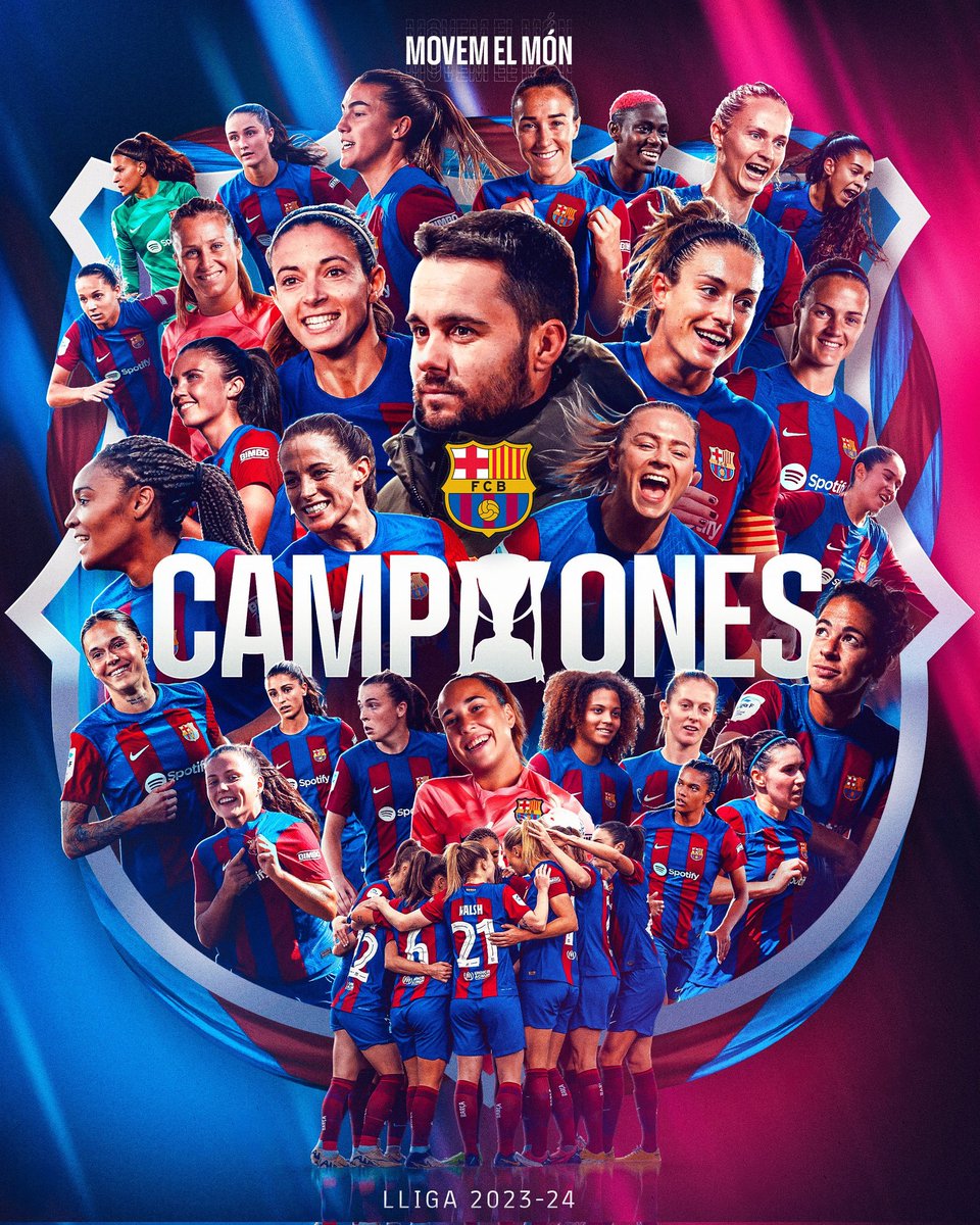 #SbkSportsMailUpdate ¦ History made! @FCBfemeni  claimed their ninth Liga Femenina crown, solidifying their legacy as one of the finest in women's football. 🌟🔵🔴 

Adding 2024 to their historic list of victories: 1994, 2012, 2013, 2014, 2015, 2021, 2022, and 2023. 🎉