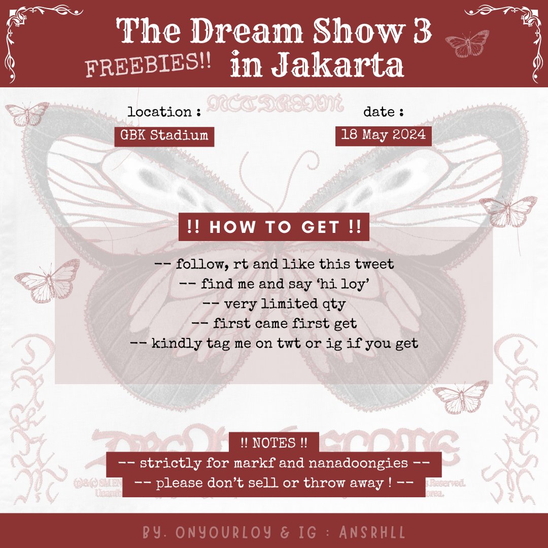 onyourloy's tweet photo. __The Dream Show 3 in Jakarta__
        Freebies by @onyourloy

`rt &amp; like are very appreciated`
`calling out all markf &amp; nanadoongies`
`detail on pict`

!very limited qty!
() loc &amp; date : GBK -- 18 May 2024

#TDS3INJAKARTA #THEDREAMSHOW3INJKT #THEDREAMSHOW3_in_Jakarta https://t.co/4vWwDMFjRj
