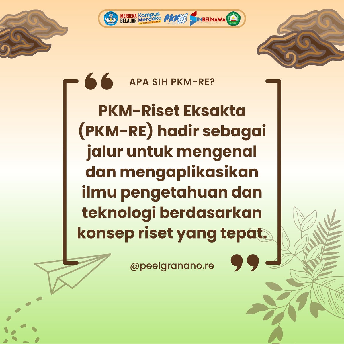 peelgranano_re's tweet photo. [PENGERTIAN PKM-RE]

Heyyoo Grano's! 🤩
Tau ga sih apa itu PKM-RE? yuk kita cari tau dengan penjelasan berikut lesgoo!!

✨Proudly Present✨

#pkm
#pkm2024
#pkmre2024 #pkmpendanaan2024
#pimnas
#pimnas2024 https://t.co/24OWAKJUCk