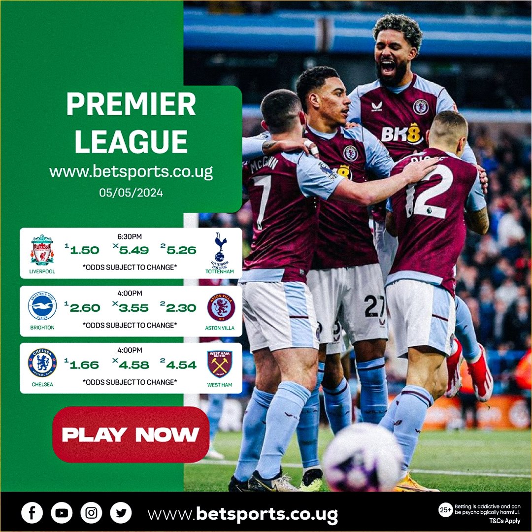 ⚽ Enjoy the #TopLeagues thrill at betsports.ug 🎉 Join now for a 100% first deposit bonus, up to UGX 150k for new members 💸 Get a stake-back bonus if your 7-fold ACCA misses by just 1 game! 🚀 Plus, enjoy a 50% Winning Boost. #LIVTOT #BHAASV #PremierLeague