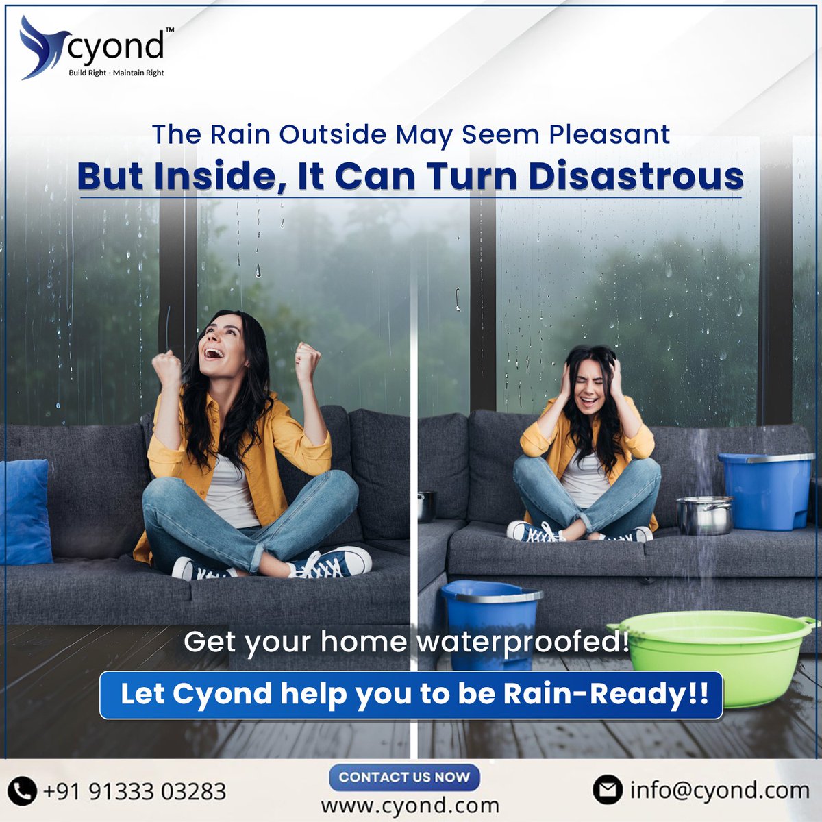 Don't let rainy days dampen your spirits or your home! Shield your sanctuary with Cyond's expert waterproofing services and enjoy peace of mind, whatever the weather. 

#cyond #protectyourhome #propertymaintenance #rain #homeinspectionservices  #inspectionservices  #sm4dm