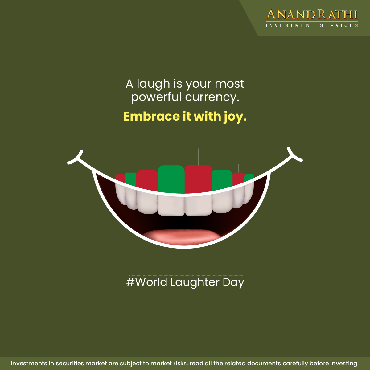 On #WorldLaughterDay, remember: A good laugh is like compound interest for your happiness 😃

Disclaimer - bit.ly/AnandRathiBoki… 

#WorldLaughterDay #LaughterDay2024 #Laughter #smile #happiness #AnandRathi #stockbroker #stocks