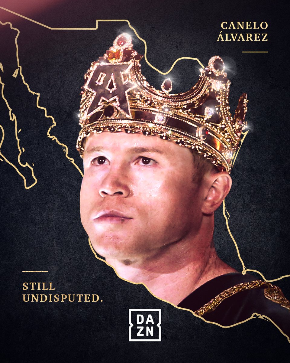 DAZNBoxing's tweet photo. El Rey continues his reign 👑

@Canelo dominated in his win against @jaimemunguia15

#CaneloMunguia | NOW | Live on DAZN: Click link in bio to buy https://t.co/domm1ILSmk