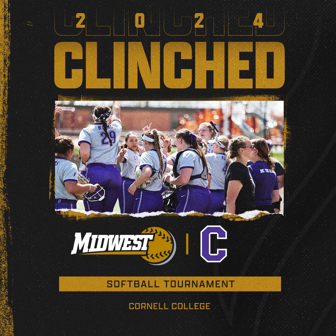 Cornell College has clinched a spot in the MWC Softball Tournament! Congratulations, @CornellRamsSB! @CornellRams