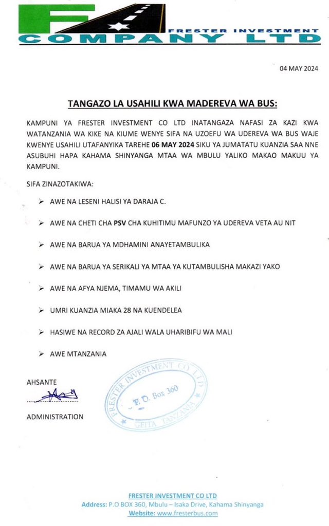 BusesDaily's tweet image. #Ajira ya Udereva: