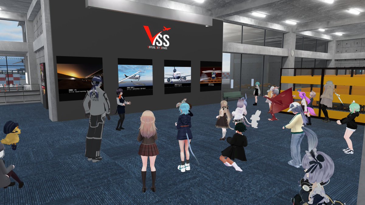 開会式＆チェックスターのFlightの後はVSS 1周年記念フォトコンテストの入選作品発表✨
私の作品(左から2枚目)も入選に選んでもらっちゃいました😆
Staffなのにいいのかな～😅
でもなかなかいい構図とアングルで撮れた写真だったので選んでもらえて嬉しかった♪
#VRChat #VRCVSS #VirtualSkyService