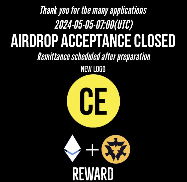 【CAWELON Airdrop Registration Closed】
Thank you very much for your participation
Registration will close at 2024-05-05 7:00(UTC)
#caw #cawelon #eth #Airdrops #ElonMusk